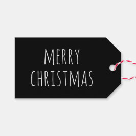 Etiqueta Para Presente Feliz Natal | Férias Minimalistas Modernas Pretas