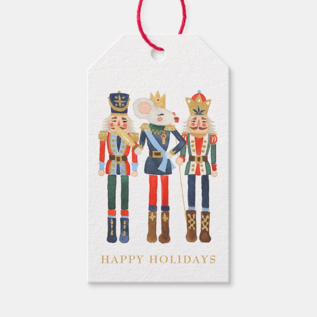 Etiqueta Para Presente Feliz Natal Férias Nutcracker (Frente)