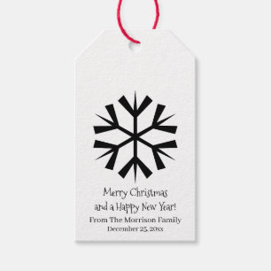 Etiqueta Para Presente Feliz Natal Floco de Neve, texto personalizado bra