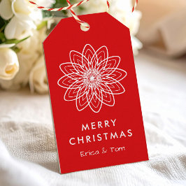 Etiqueta Para Presente Feliz Natal floral moderno e minimalista