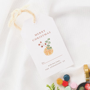 Etiqueta Para Presente Feliz Natal Garganta de Laranja Botânica