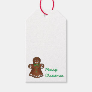 Etiqueta Para Presente Feliz Natal Gingerbird Mulher Cookie Holiday