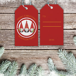 Etiqueta Para Presente Feliz Natal Gnomos Feriados