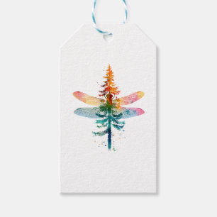 Etiqueta Para Presente Feliz Natal inseto Amante Natal Libélula Cristo