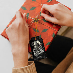 Etiqueta Para Presente Feliz Natal Krampus Passeios de Trenó Krampus