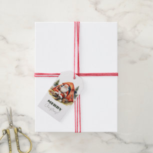 Etiqueta Para Presente Feliz Natal Lá Fora Tentando Papai Noel