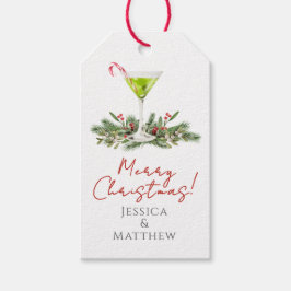 Etiqueta Para Presente Feliz Natal Martini e Casais sob o Visgo