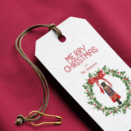 Etiqueta Para Presente Feliz Natal Mensagem Personalizada Nutcracker Wrea