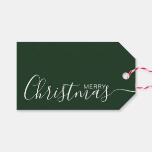 Etiqueta Para Presente Feliz Natal - Minimalista Branco Verde