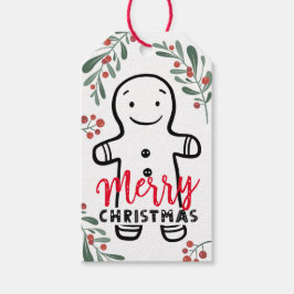 Etiqueta Para Presente Feliz Natal - Mistletoe Gingerbird Gift Tags