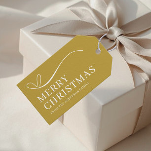 Etiqueta Para Presente Feliz Natal moderno simples em ouro