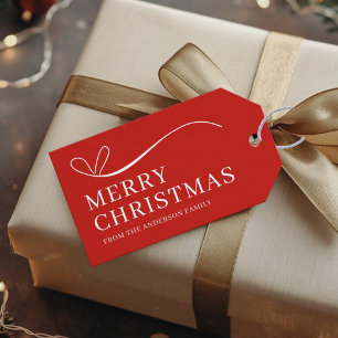Etiqueta Para Presente Feliz Natal moderno vermelho simples