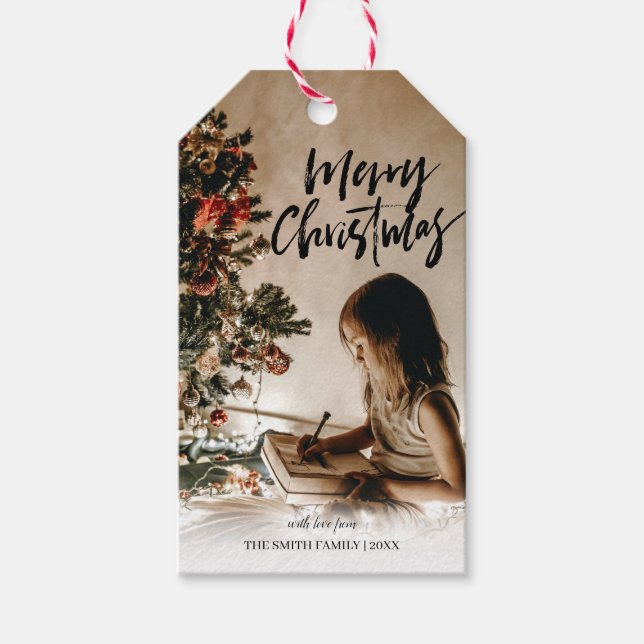 Etiqueta Para Presente Feliz Natal Personalizado | Adicionar a sua fotogr (Frente)
