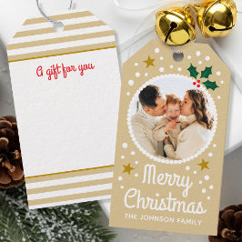 Etiqueta Para Presente Feliz Natal Personalizado Nome Fotográfico Simples
