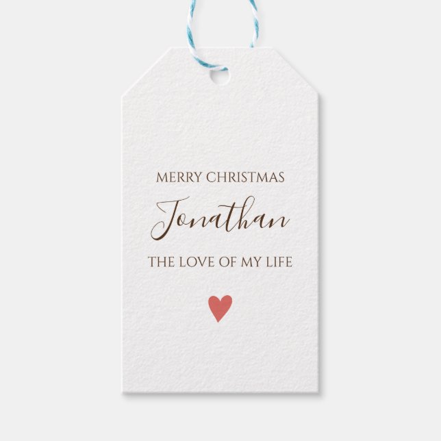 Etiqueta Para Presente Feliz Natal personalizado para seu amor (Frente)