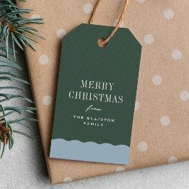 Etiqueta Para Presente Feliz Natal personalizado verde e azul claro