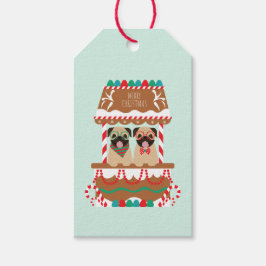 Etiqueta Para Presente Feliz Natal Pugs Holiday Stand Dogs