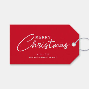 Etiqueta Para Presente Feliz Natal Red E White Script Family