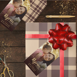 Etiqueta Para Presente Feliz Natal Religioso Russo Brown