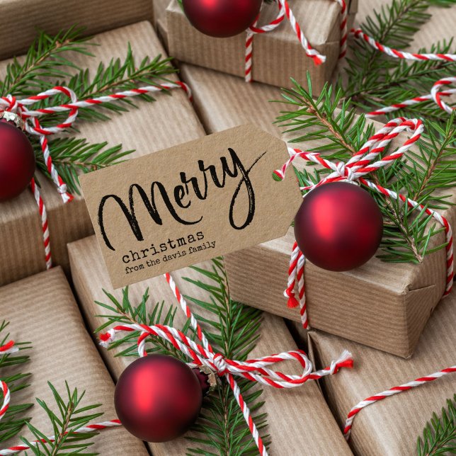 Etiqueta Para Presente Feliz Natal Rustico (Criador carregado)