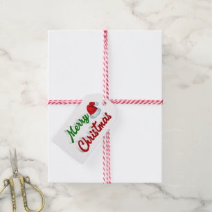 Etiqueta Para Presente Feliz Natal Santa Hat - roteiro vermelho
