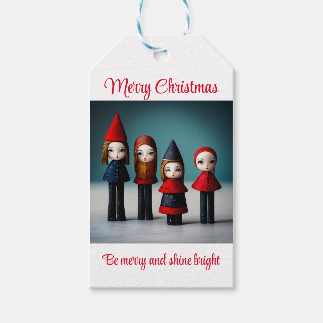 Etiqueta Para Presente Feliz Natal seja feliz e brilhante (Frente)