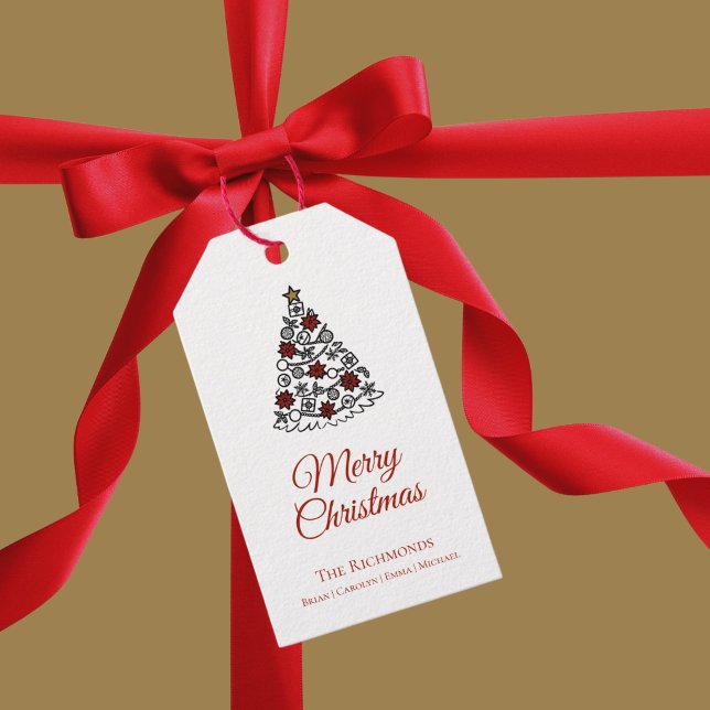 Etiqueta Para Presente Feliz Natal Simples com Árvore (Criador carregado)