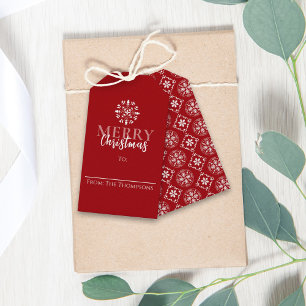 Etiqueta Para Presente Feliz Natal Simples Fofo Elegante Flocos de Neve