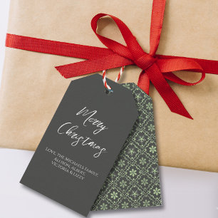 Etiqueta Para Presente Feliz Natal Simples Script Minimalista Floco de Ne