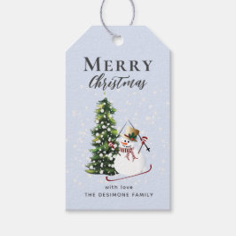 Etiqueta Para Presente Feliz Natal Snowman - Etiqueta de Presente