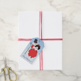 Etiqueta Para Presente Feliz Natal! Snowman & Woman Gift Tags