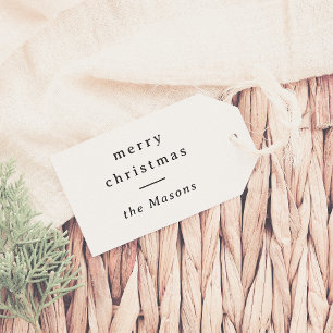 Etiqueta Para Presente Feliz Natal   Teal de Tipografia Elegante