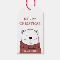 Feliz Natal. Urso polar de inverno bonito e engraç