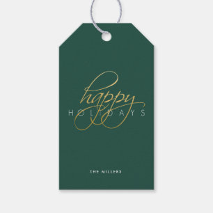 Etiqueta Para Presente Feliz Natal Verde de Feriados