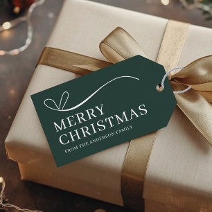 Etiqueta Para Presente Feliz Natal verde simples moderno