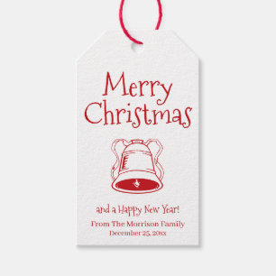 Etiqueta Para Presente Feliz Natal vermelho, branco, belo nome personaliz