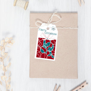 Etiqueta Para Presente Feliz Natal Vermelho Vermelho Vermelho Divertido