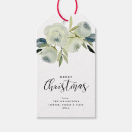 Etiqueta Para Presente Feliz Natal White Watercolor Personalizado