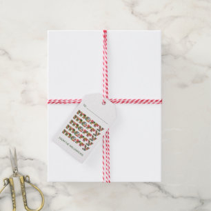 Etiqueta Para Presente Feliz Natal Xadrez Vermelho Verde Personalizado 