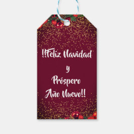 Etiqueta Para Presente Feliz Navidad Modern Glitter Lettering no Natal