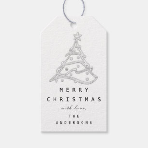Etiqueta Para Presente Feliz Para Nome Da Cinza De Árvore De Natal Holid