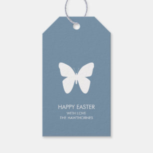 Etiqueta Para Presente Feliz Páscoa Azul Pastel