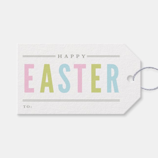 Etiqueta Para Presente Feliz Páscoa | Feriado  (Frente (horizontal))
