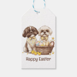 Etiqueta Para Presente Feliz Páscoa Shih Tzu Dogs