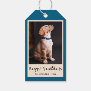 Etiqueta Para Presente Feliz Pawlidays Engraçado Família Pun Foto Pet