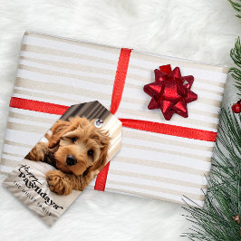 Etiqueta Para Presente Feliz Pawlidays Foto Cachorro Pet Presente Etiquet