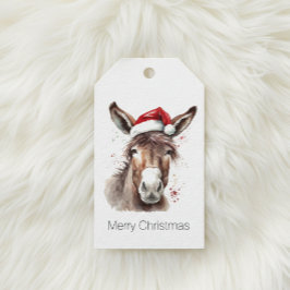 Etiqueta Para Presente Feliz Pequeno Donkey de Natal