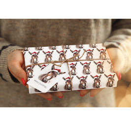 Etiqueta Para Presente Feliz Pequeno Donkey de Natal