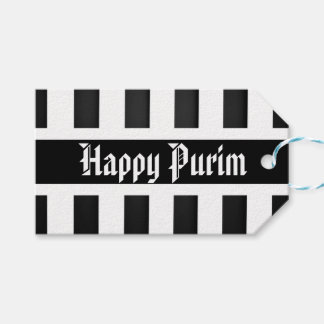 Etiqueta Para Presente Feliz Presente Purim Etiqueta Listra Preto Branco