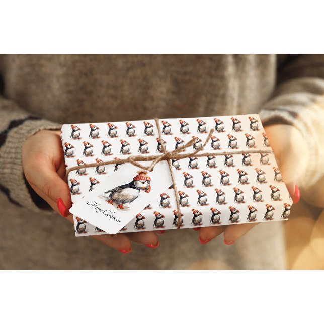 Etiqueta Para Presente Feliz Puffin, personalizado (Criador carregado)